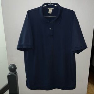 L.L. Bean Men’s Large Navy Blue Double L Polo Golf Shirt Short Sleeve Cotton